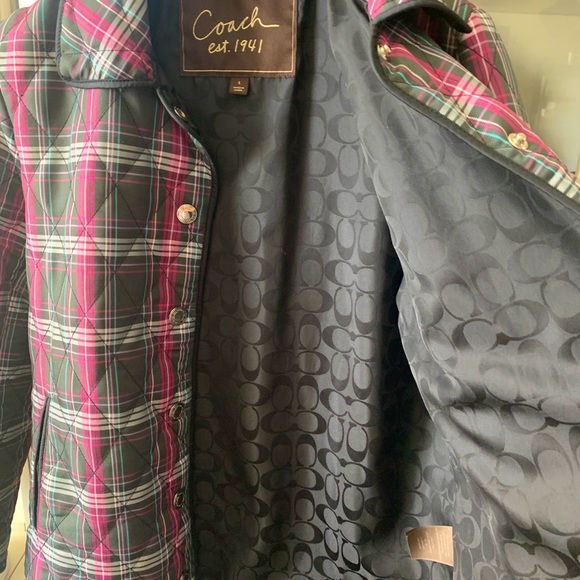 Coach nylon plaid quilt jacket M - Picture 6 of 7